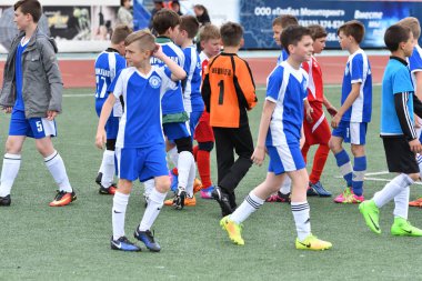 Orenburg, Rusya Federasyonu - 2017 yıl 28, Mayıs: Oyun çocuklar ön oyunlarda futbol futbol Festivali 