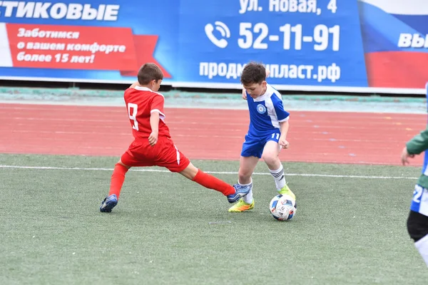 Orenburg Rússia Maio 2017 Ano Meninos Jogar Futebol Nos Jogos — Fotografia de Stock