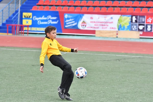 Orenburg Rusland Mei 2017 Jaar Jongens Voetballen Voorlopige Spelen Voetbal — Stockfoto