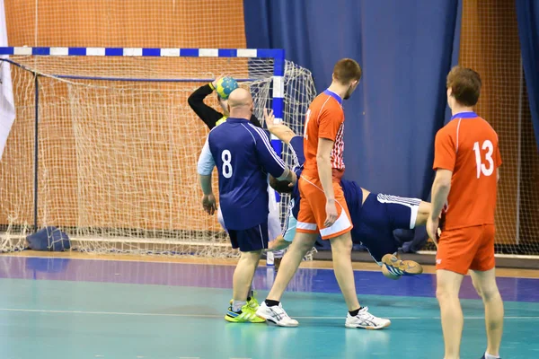 Orenburg Rússia Fevereiro 2018 Ano Meninos Jogam Handebol Torneio Internacional — Fotografia de Stock