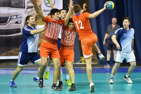 Orenburg Rusia Febrero12 2018 Año Niños Juegan Balonmano Torneo Internacional — Foto de Stock