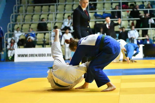 Orenburg Russland Oktober 2017 Mädchen Messen Sich Judo Beim Allrussischen — Stockfoto