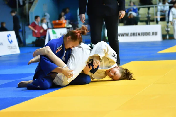 Orenburg Russie Octobre 2017 Les Filles Concourent Judo Tournoi Judo — Photo