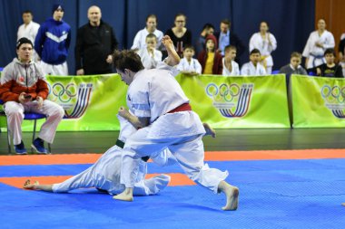 Orenburg, Rusya - 5 Mart 2017: Erkekler Kiokusinkaj 