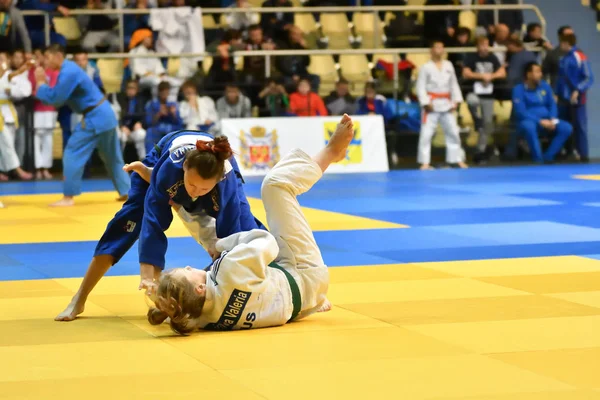 Orenburg Ryssland Oktober 2017 Flickor Tävlar Judo Den Allryska Judo — Stockfoto