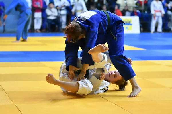 Orenburg Rusland Oktober 2017 Meisjes Strijden Judo Het All Russian — Stockfoto