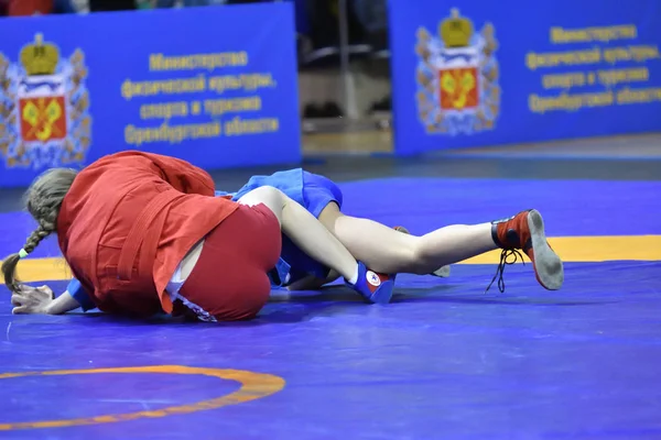 Orenburg Russia February 2019 Girls Competitions Self Defense Weapons Championship — Stock Photo, Image