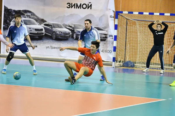 Orenburg Rusia Febrero12 2018 Año Niños Juegan Balonmano Torneo Internacional —  Fotos de Stock