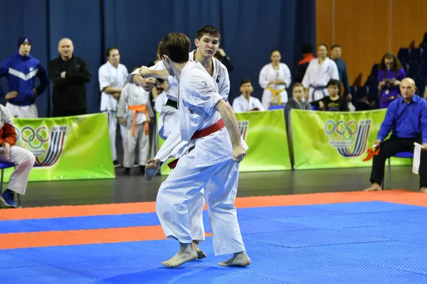 Orenburg Rusia Marzo 2017 Año Los Niños Compiten Karate Campeonato —  Fotos de Stock