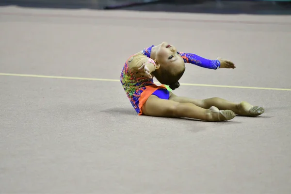 Orenburg Rússia Novembro 2017 Ano Meninas Competem Ginástica Rítmica Campeonato — Fotografia de Stock