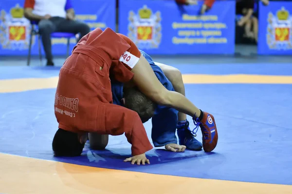 Orenburg Rússia Fevereiro 2019 Competições Meninos Autodefesa Sem Armas Campeonato — Fotografia de Stock