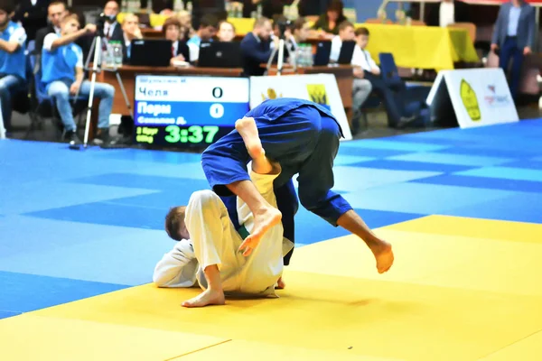 Orenburg Rusia Octubre 2017 Los Niños Compiten Judo Torneo Judo — Foto de Stock