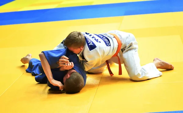 Orenburg Rusia Octubre 2017 Los Niños Compiten Judo Torneo Judo —  Fotos de Stock