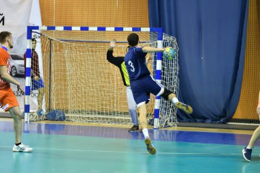 Orenburg, Rusya Federasyonu - 11-13 Şubat 2018 yıl: Hentbol oynayın çocuklar