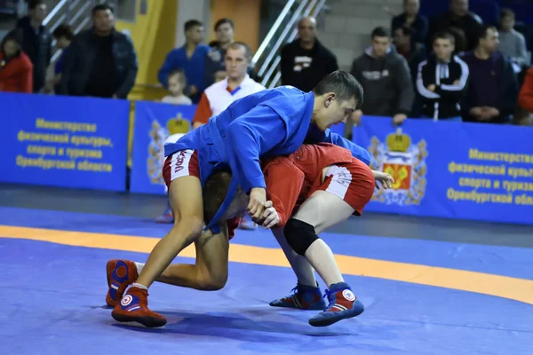 Orenburg, Federacja Rosyjska - 16 lutego 2019: Chłopców zawody Sambo — Zdjęcie stockowe