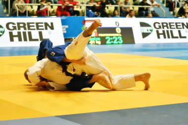 Orenburg, Rusya Federasyonu - Mayıs 12-13 yıl 2018: Boys rekabet Judo