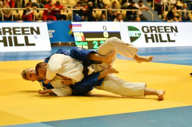 Orenburg, Rusya Federasyonu - Mayıs 12-13 yıl 2018: Boys rekabet Judo
