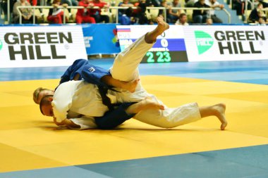 Orenburg, Rusya Federasyonu - Mayıs 12-13 yıl 2018: Boys rekabet Judo