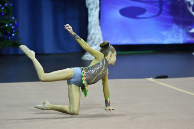 Orenburg, Rusya Federasyonu - 25 Kasım 2017 yıl: kız rekabet ritmik jimnastik