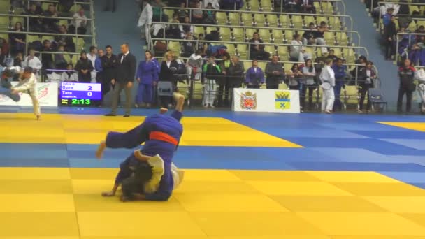 Orenburg Russie Octobre 2017 Les Filles Concourent Judo Tournoi Judo — Video