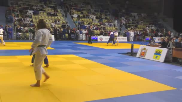 Orenburg Russia Жовтня 2017 Girls Competition Judo Всеросійському Турнірі Дзюдо — стокове відео