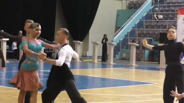Orenburg Russland Mai 2019 Mädchen Und Junge Tanzen Auf Wettbewerb — Stockvideo