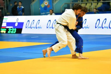 Orenburg, Rusya Federasyonu - Mayıs 12-13 yıl 2018: Boys rekabet Judo
