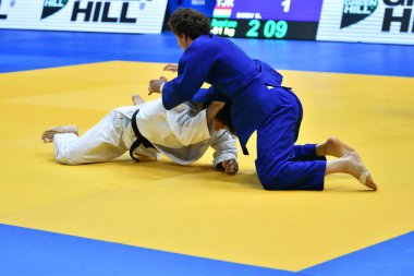 Orenburg, Rusya Federasyonu - Mayıs 12-13 yıl 2018: Boys rekabet Judo