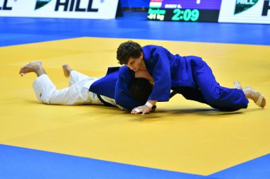 Orenburg, Rusya Federasyonu - Mayıs 12-13 yıl 2018: Boys rekabet Judo