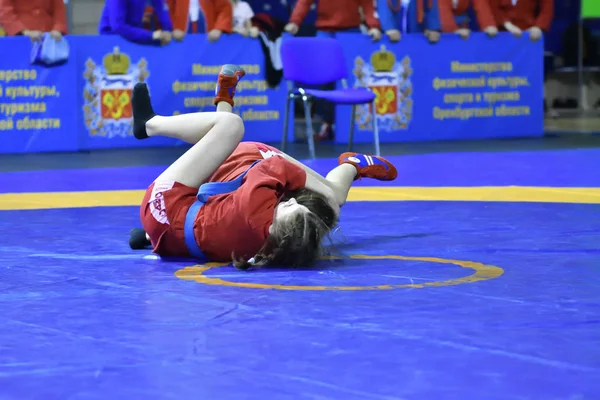 오렌부르크, 러시아-2 월 16 일, 2019: 여자 대회 삼보 — 스톡 사진