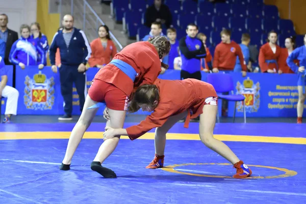 오렌부르크, 러시아-2 월 16 일, 2019: 여자 대회 삼보 — 스톡 사진