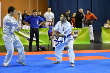 Orenburg, Rusya Federasyonu - 5 Şubat 2017 yıl: Boys rekabet içinde karate 