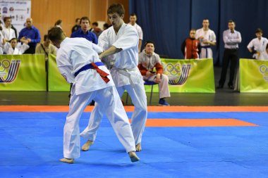 Orenburg, Rusya Federasyonu - 5 Şubat 2017 yıl: Boys rekabet içinde karate 