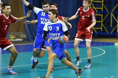 Orenburg, Rusya Federasyonu - 11-13 Şubat 2018 yıl: Hentbol oynayın çocuklar