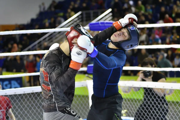 Orenburg, Rusia - 18 de febrero de 2017 año: Los combatientes compiten en artes marciales mixtas — Foto de Stock