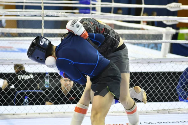 Orenburg, Rusia - 18 de febrero de 2017 año: Los combatientes compiten en artes marciales mixtas —  Fotos de Stock