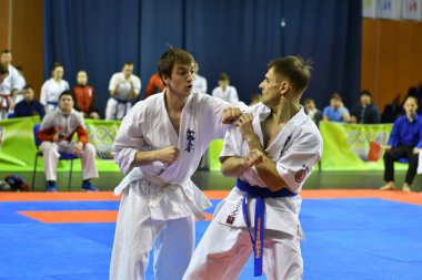 Orenburg, Rusya Federasyonu - 5 Şubat 2017 yıl: Boys rekabet içinde karate 