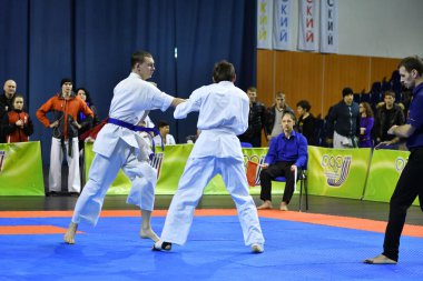 Orenburg, Rusya Federasyonu - 5 Şubat 2017 yıl: Boys rekabet içinde karate 