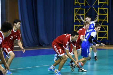 Orenburg, Rusya Federasyonu - 11-13 Şubat 2018 yıl: Hentbol oynayın çocuklar