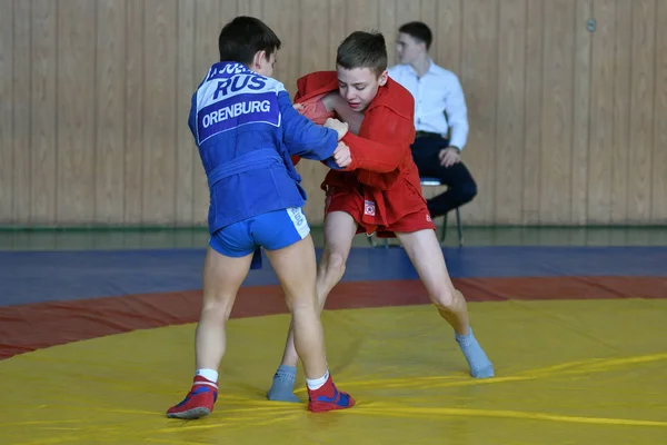 Orenburg, Russie - 23 février 2019 : Concours garçons Sambo — Photo
