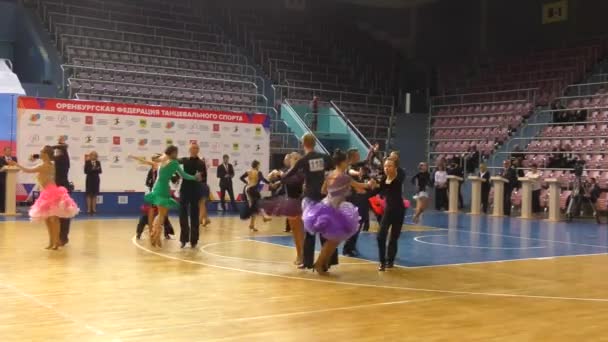 Orenburg Oroszország Május 2019 Lány Fiú Táncol Verseny City Dancesport — Stock videók