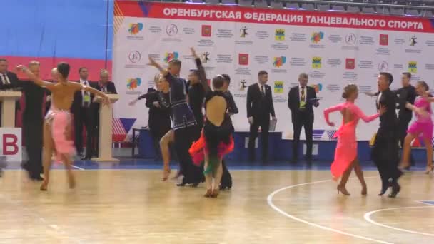 Orenburg Rusko Května 2019 Dívka Chlapec Tančící Soutěži Městský Dancesport — Stock video