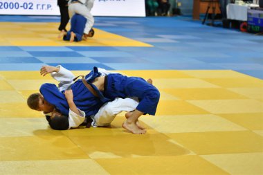 Orenburg, Rusya Federasyonu - 21 Ekim 2017: Boys rekabet Judo