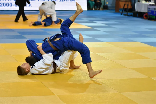 Orenburg, Rusland - 21 oktober 2017: jongens concurreren in Judo — Stockfoto