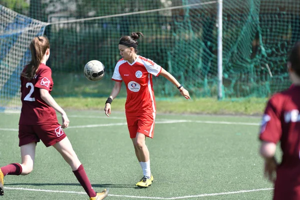 Orenburg, Russia - 12 June 2019 year: Girls play football — Stock Photo, Image