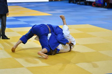Orenburg, Rusya Federasyonu - 21 Ekim 2017: Boys rekabet Judo