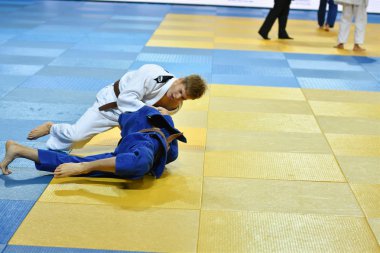 Orenburg, Rusya Federasyonu - 21 Ekim 2017: Boys rekabet Judo