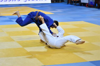 Orenburg, Rusya Federasyonu - 21 Ekim 2017: Boys rekabet Judo