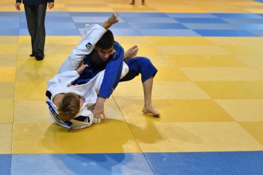Orenburg, Rusya Federasyonu - 21 Ekim 2017: Boys rekabet Judo