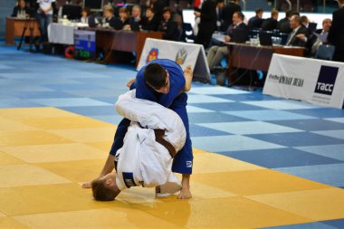 Orenburg, Rusya Federasyonu - 21 Ekim 2017: Boys rekabet Judo